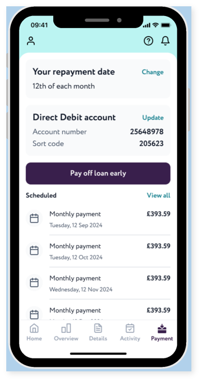 Reevo app payment tab